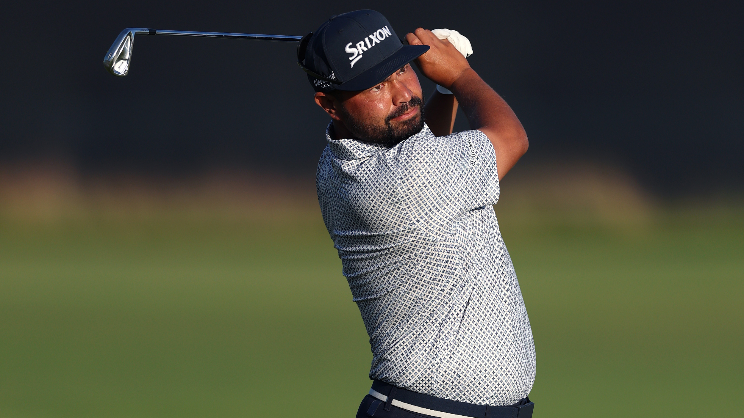 JJ Spaun holds his finish on an iron shot at the 2026 US Open
