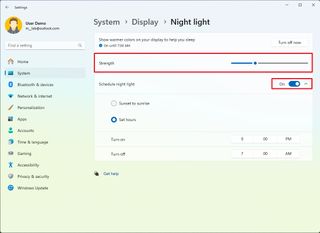 Windows 11 enable Night Light