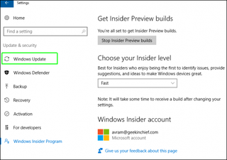 select Windows Update