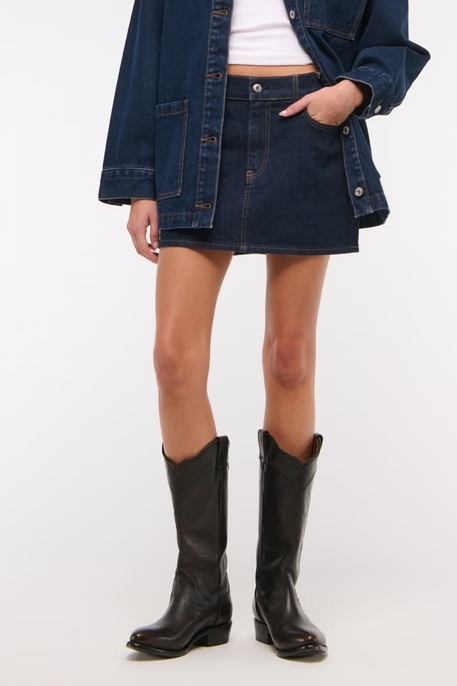 Abercrombie, Mid Rise Denim Mini Skirt