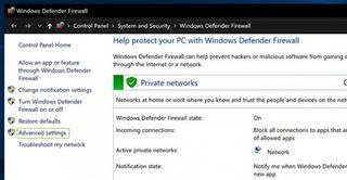 windows system and security advanced settings