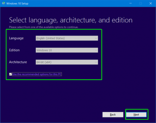 select language and architecture