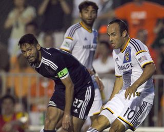 Landon Donovan in action for LA Galaxy against North Carolina FC in the US Open Cup, 2014