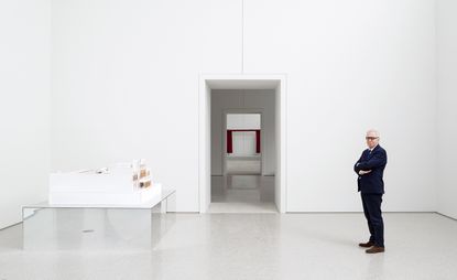 David Chipperfield, the 2023 Pritzker Prize winner, inside the Royal Academy's Gabrielle Jungels-Winkler Galleries