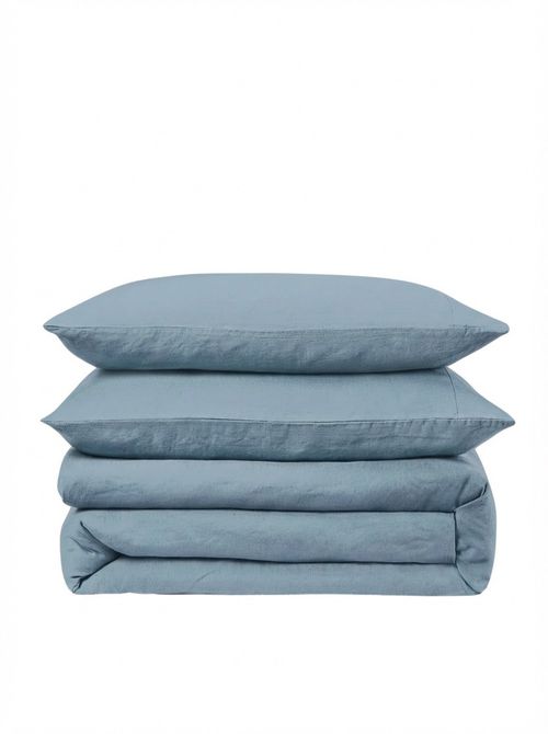 Dusk Blue Linen Blend Duvet Set