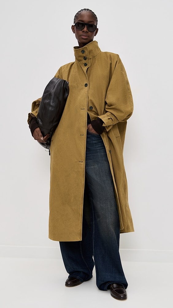 Pixie Market Stand Collar Long Trench Jacket