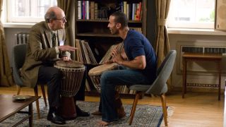 Richard Jenkins and Haaz Sleiman playing drums in The Visitor
