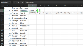 Select lookup value for XLOOKUP