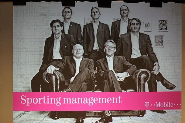 The dons - this T-Mobile team management graphic shows these guys mean business.