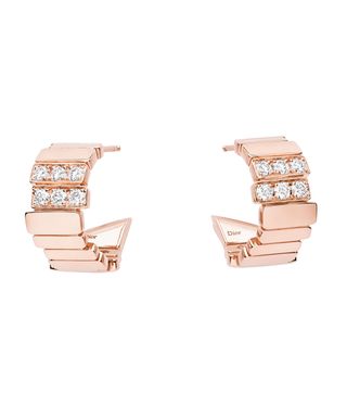 Dior rose gold earrings with diamonds