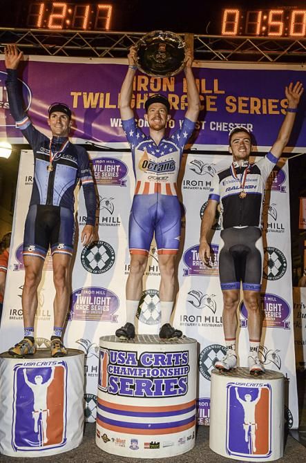 The Men&rsquo;s Podium: Daniel Holloway (Athlete Octane Cycling), Bobby Lea (Custom Velo), Dave Cueli (Team United HealthCare / The 706 Project)