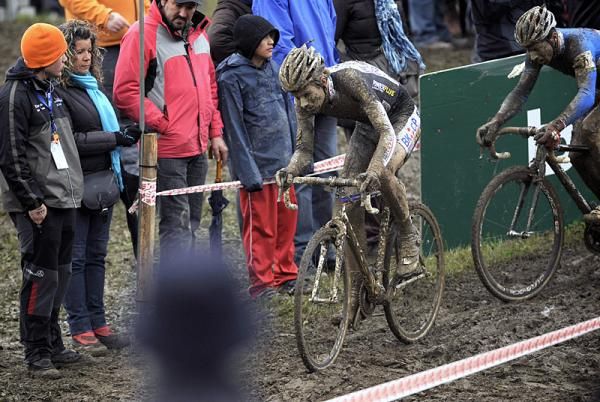 The Igorre World Cup became a two-man race between Niels Albert, left, and Francis Mourey.