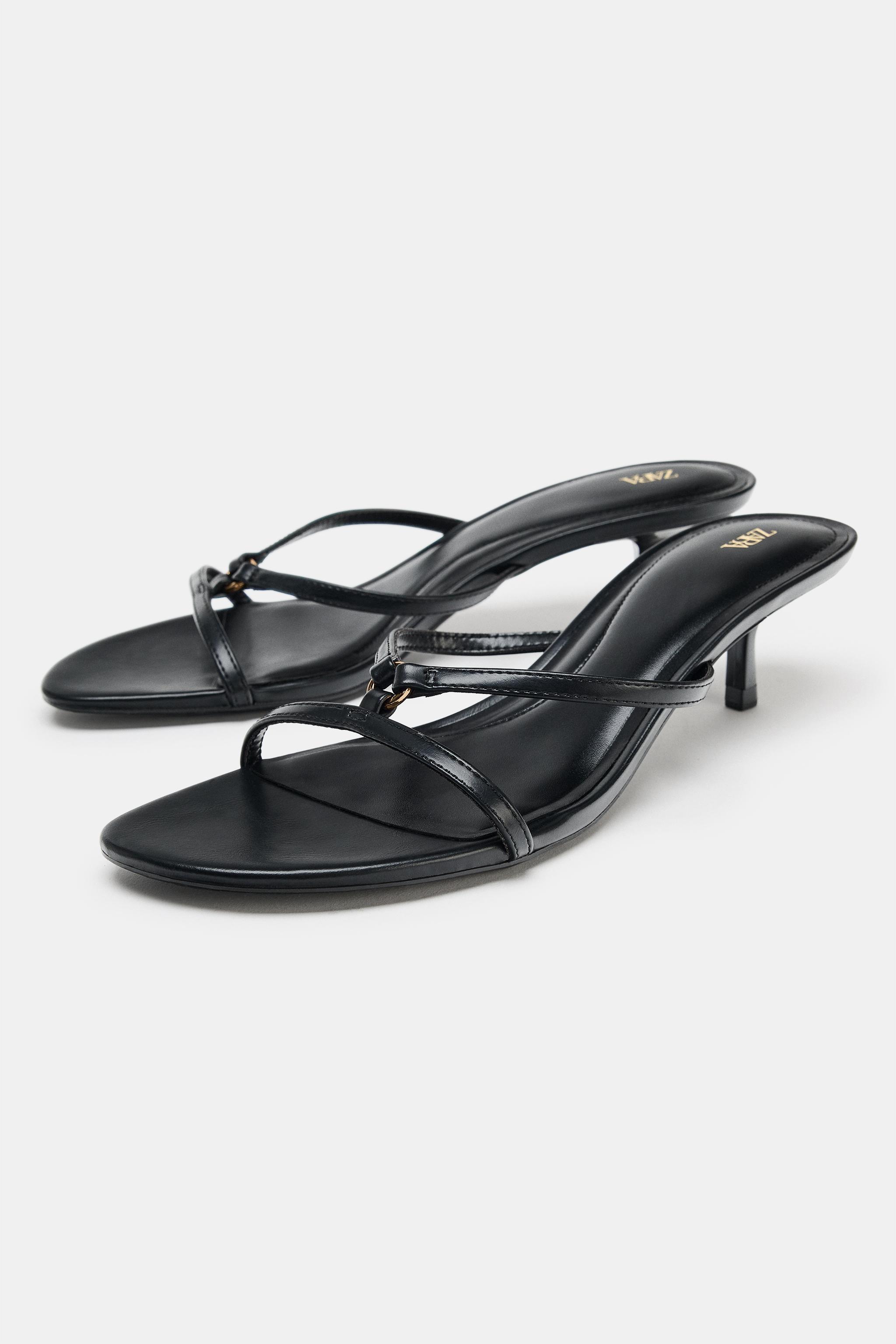 Kitten-Heel Sandals With Metal Detail