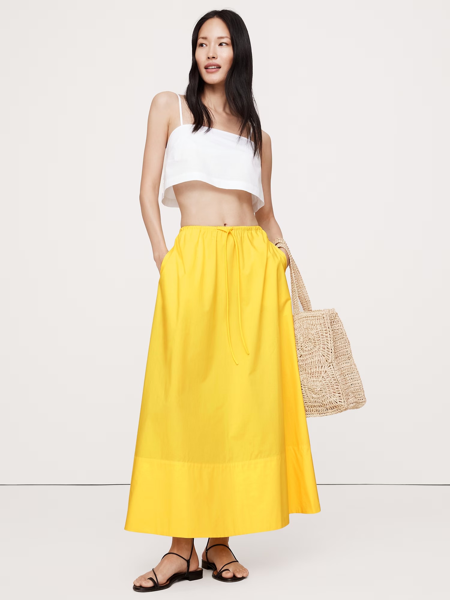 Cotton Poplin Maxi Skirt