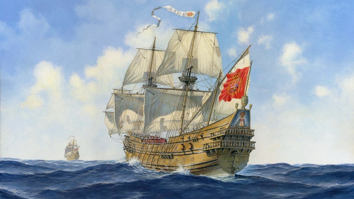A drawing of what the Nuestra Señora de las Maravillas ship looked like 350 years ago..