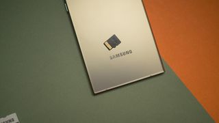 MicroSD card on the back of the Galaxy S24 Ultra