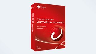 Box art for Trend Micro Antivirus+ Security, 2021 edition.