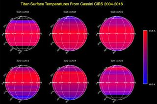 Titan Surface Temp from Cassini 2004-2016