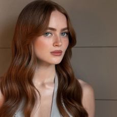 Sadie Sink with a burnt amber hairstyle
