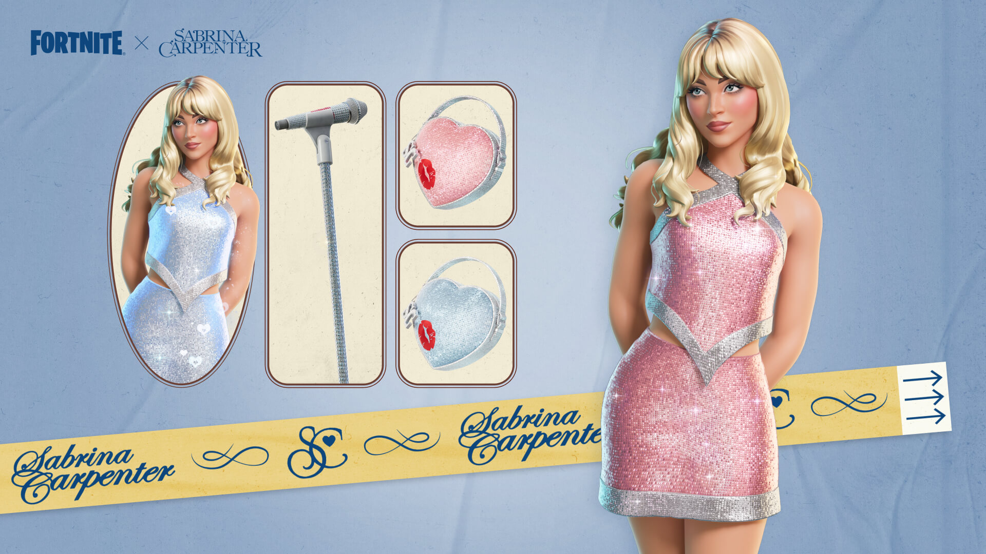 Sabrina Carpenter in Fortnite Sweet Bundle in the Item Shop