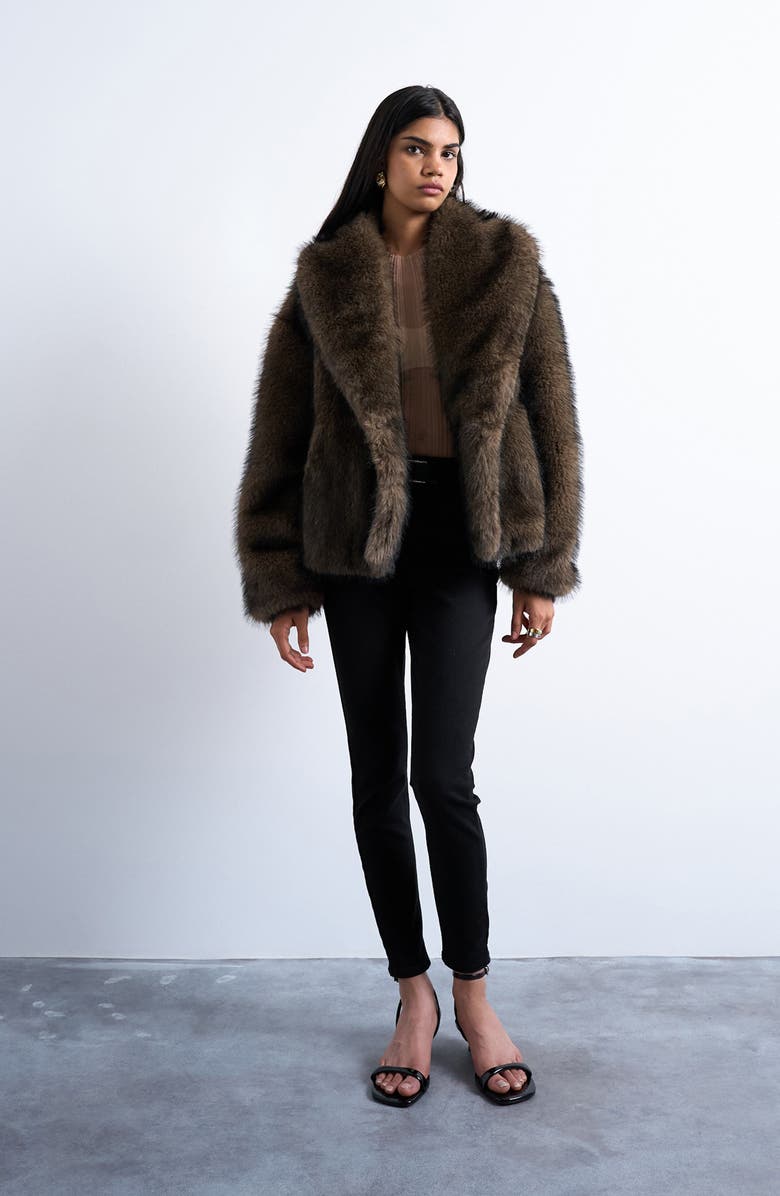 Boxy Faux Fur Coat