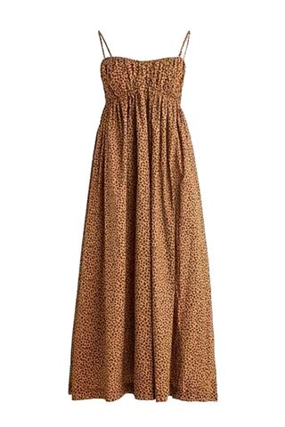 Cotton Voile Empire-Waist Dress in Leopard Print