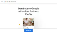 Website screenshot of Google My Business