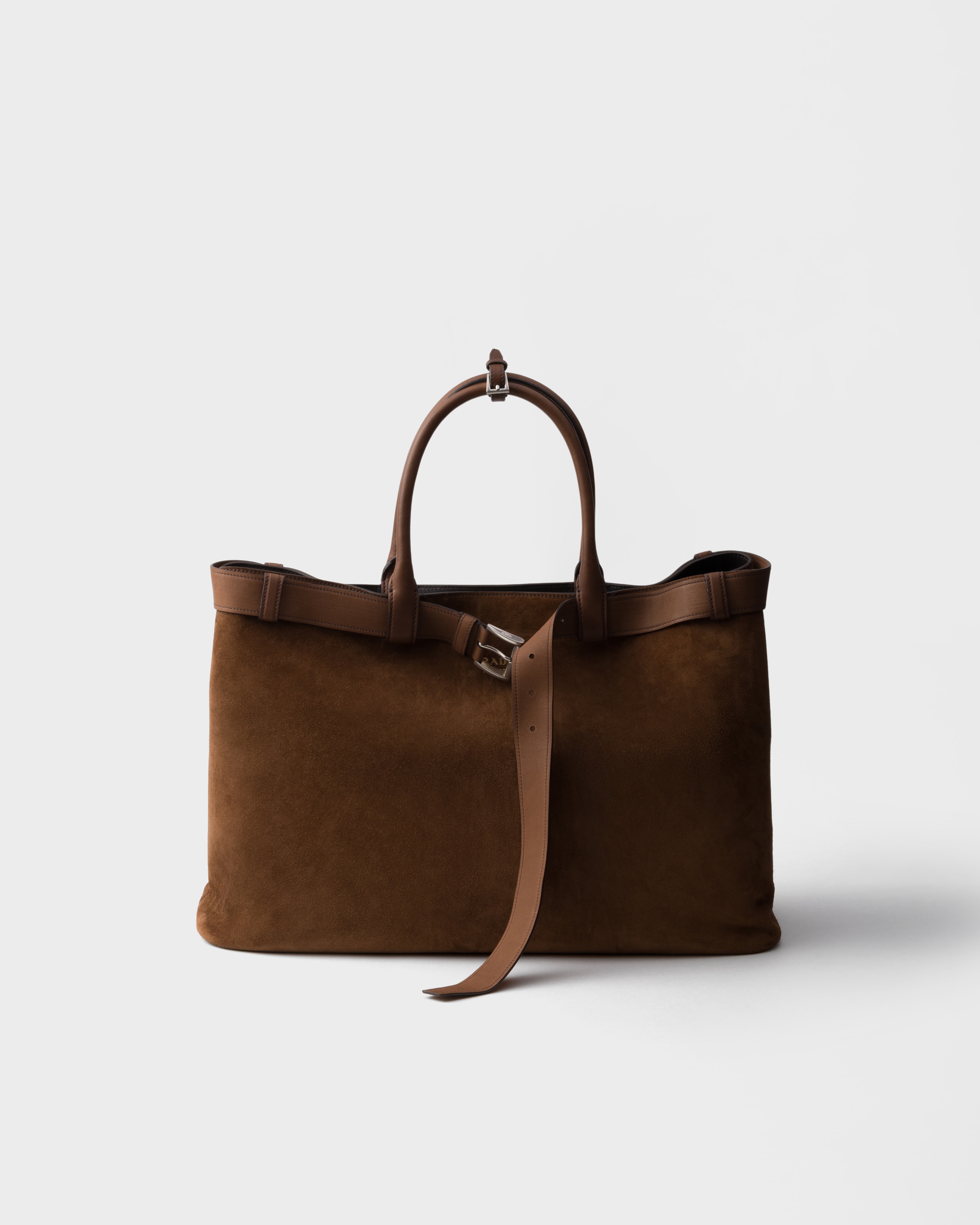 wallpaper fashion gift guide Prada Buckle Suede Bag With Belt