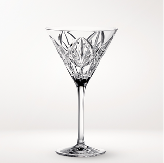 Crystal cut martini glass set.