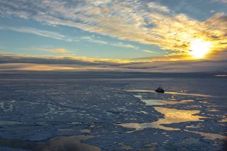 RV Polarstern in the central Arctic in summer 2012.