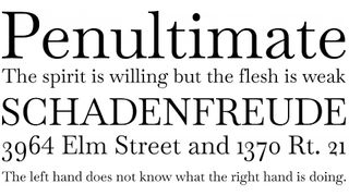 Specimen of Baskerville font