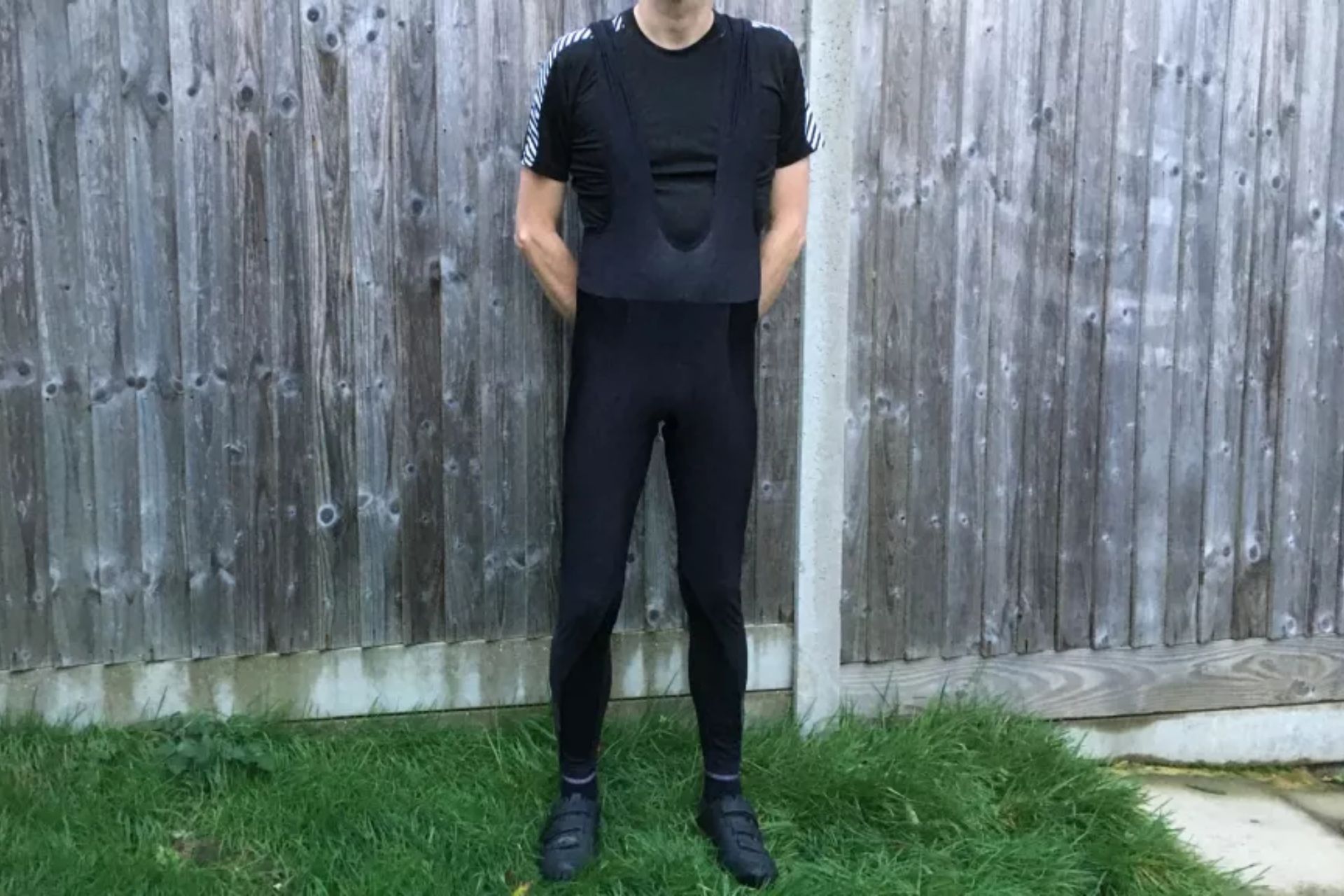 Image shows a rider wearing the Le Col Hors Catégorie Bib Tights.