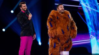 Joel Dommett and Alex Brooker on-stage for The Masked Singer 2024