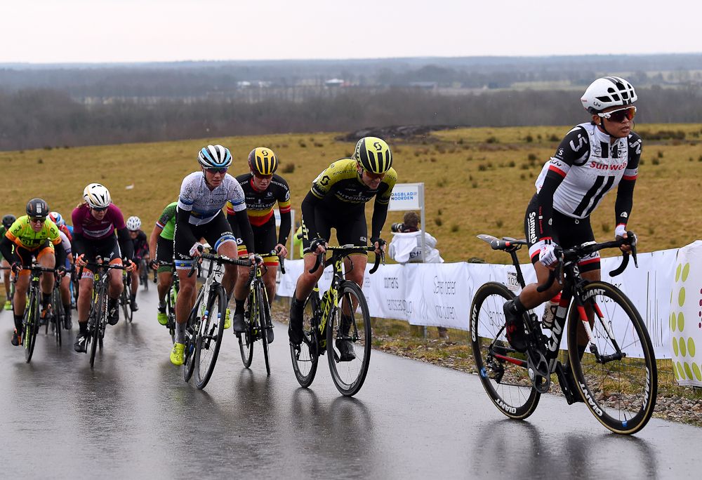 Team Sunweb's Coryn Rivera on a climb at Ronde van Drenthe