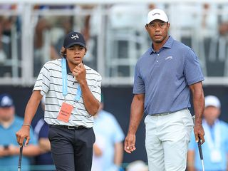 Tiger and Charlie Woods at the US Open