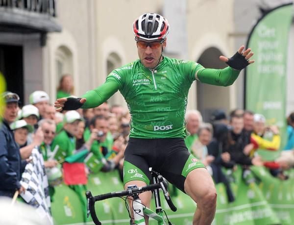 2011 An Post Ras champion Gediminas Bagdonas (An Post-Sean Kelly) wins stage 3 in Westport.