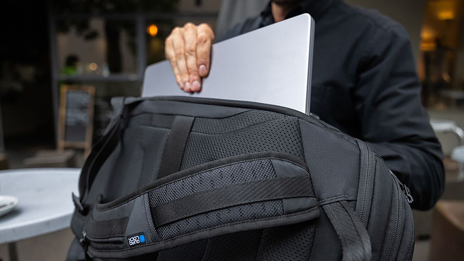 Quad Lock Traverse Backpack in use