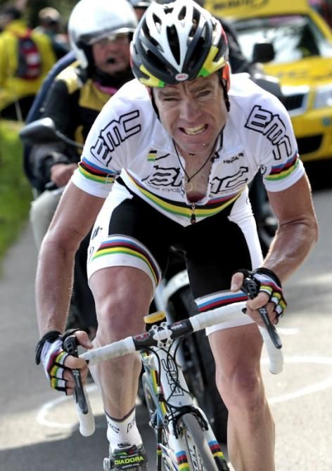 The then world champion Cadel Evans was dropped by Ivan Basso in 2010