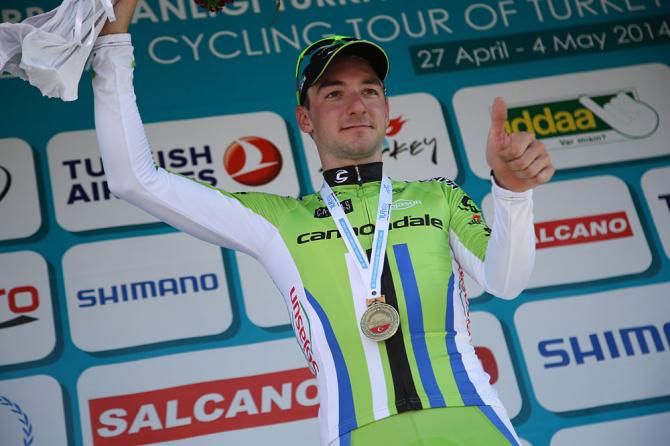 Elia Viviani (Cannondale) on the podium