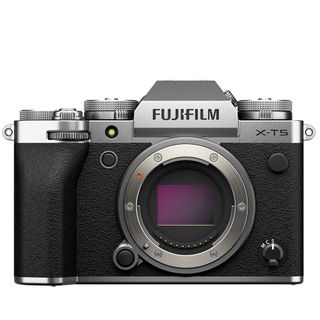 Fujifilm X-T5 camera on a white background