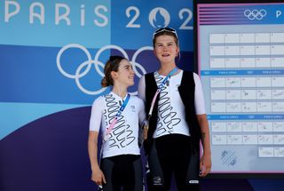 Kim Cadzow and Niamh Fisher-Black signing on for the 2024 Olympic women's road race