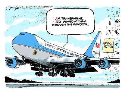 Obama cartoon press transparency