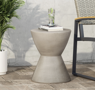 Contemporary concrete outdoor side table from Wayfair, currently on sale. 