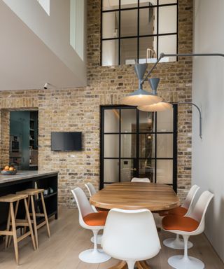 kitchen with large steel internal windows