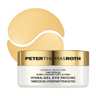 Peter Thomas Roth 24k Gold Pure Luxury Lift & Firm Hydra-Gel Eye Patches on a white background