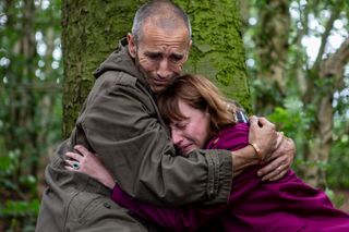 Sam comforts Lydia in Emmerdale