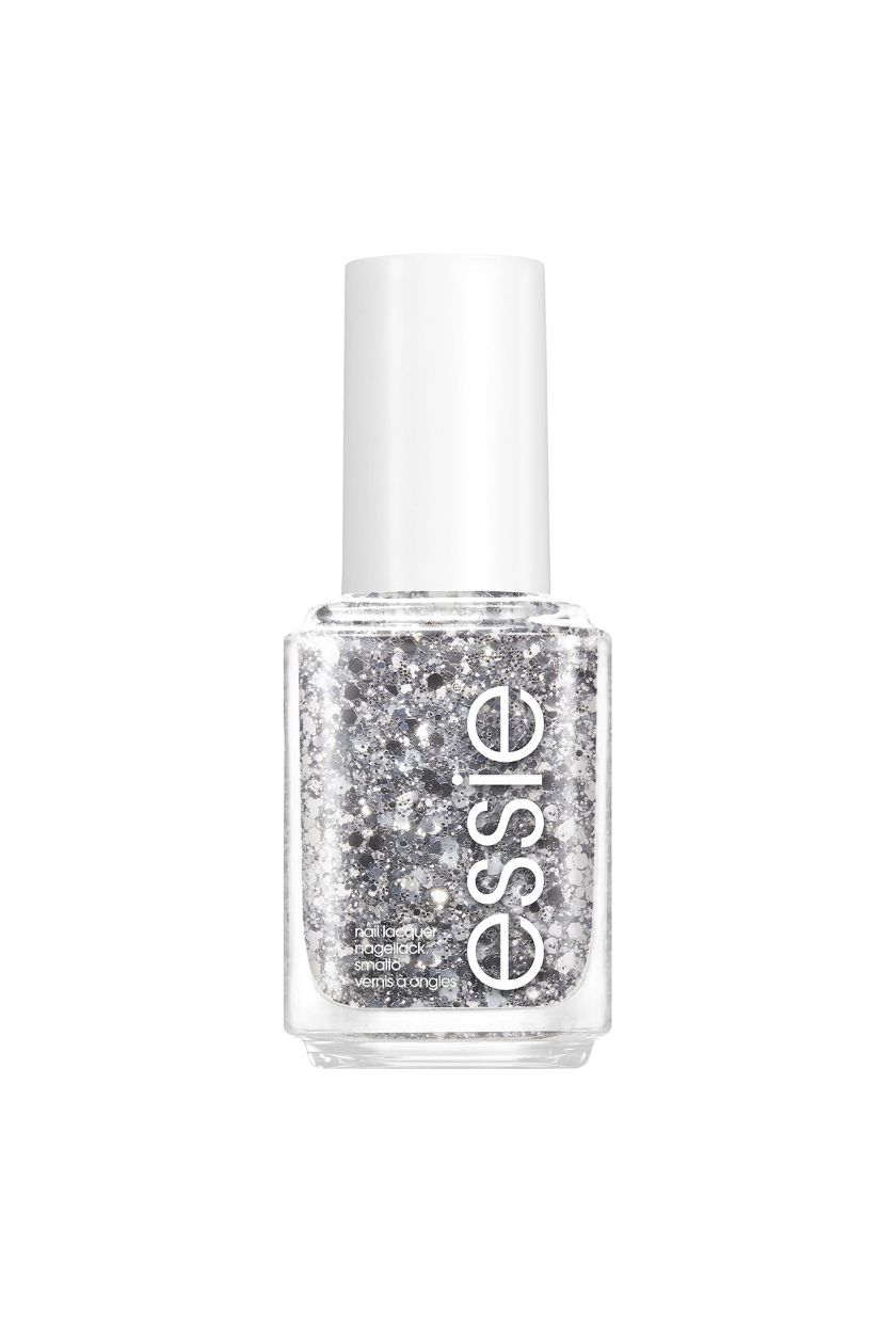 Essie Nail Polish Original, Set in Stones, Glitter Nail Polish, Silver Polish, Silver Glitter, Glossy Shine and High Coverage, Salon Quality Finish, Vegan Formula