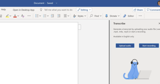 How to use Transcribe in Microsoft Word