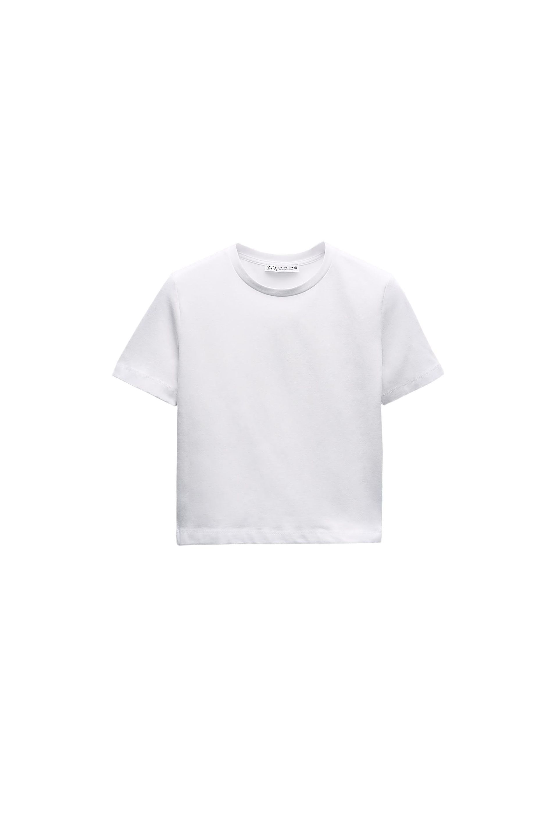 ZARA, Cropped Stretch T-Shirt
