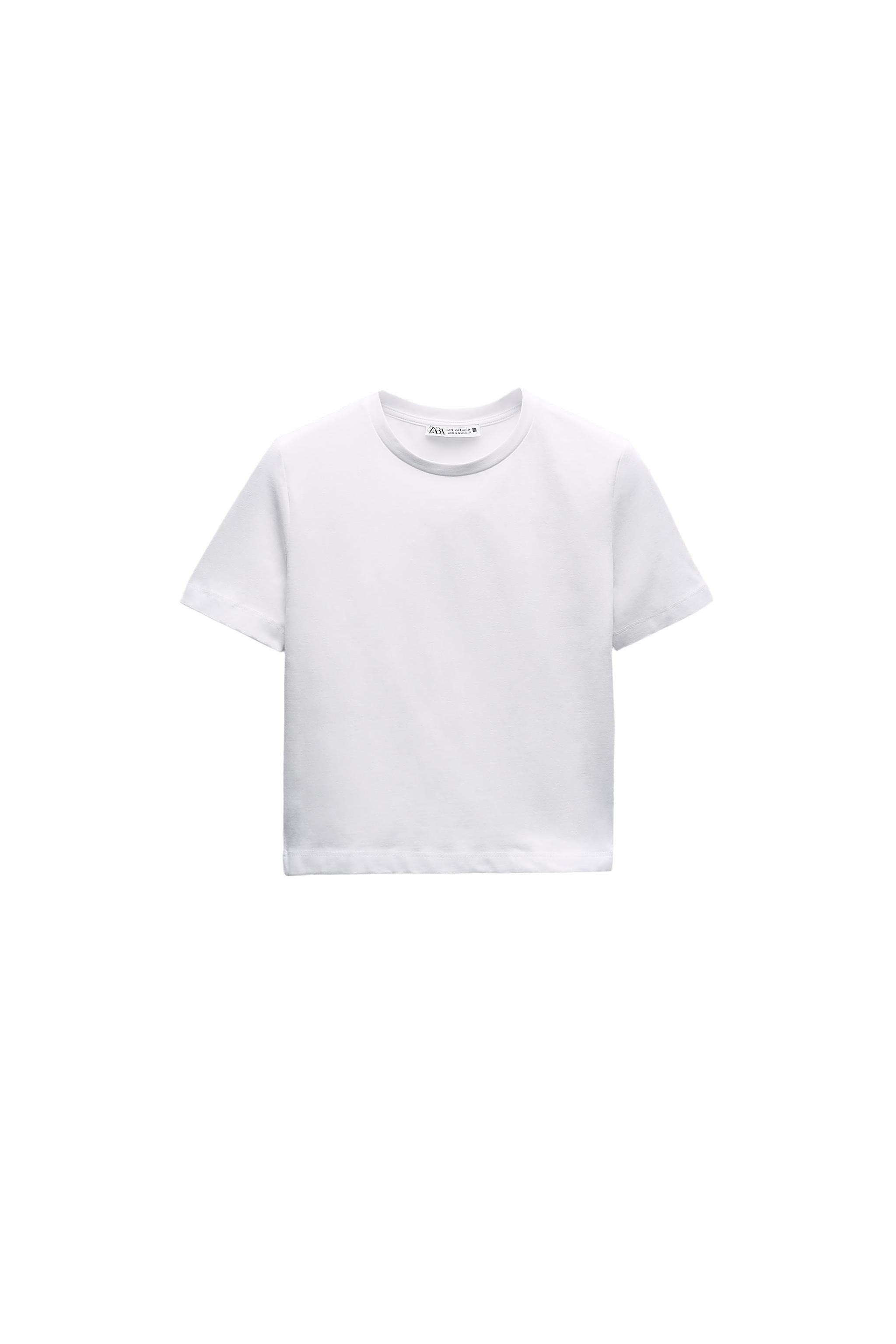ZARA, Cropped Stretch T-Shirt
